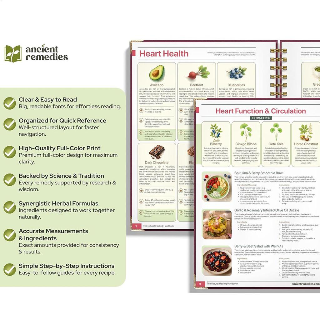 Plant Theme Eating Recipe Human Health Guide Book Spiral Binding Natural Book for Women Men Family Adult Elderly Chef Study