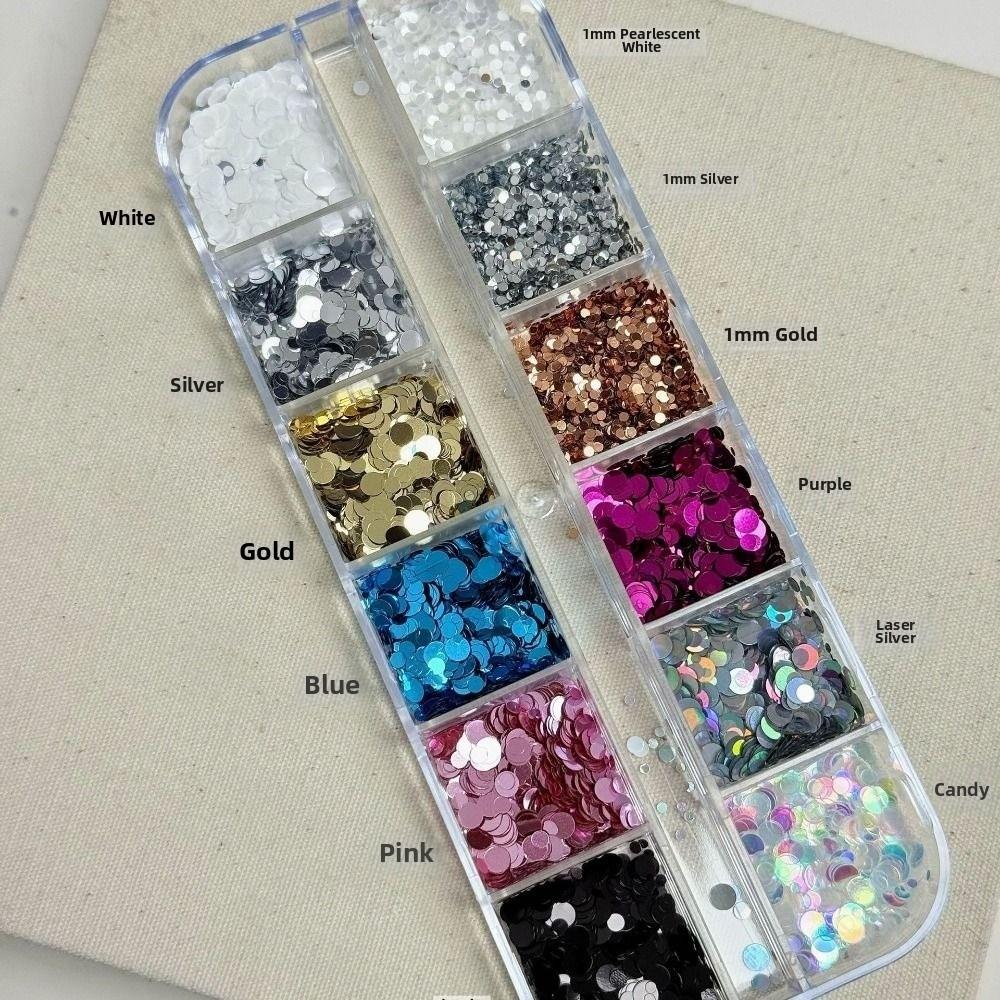 Colorful Glitter Nail Accessories 12-Grid Nail Charms Nail Salon