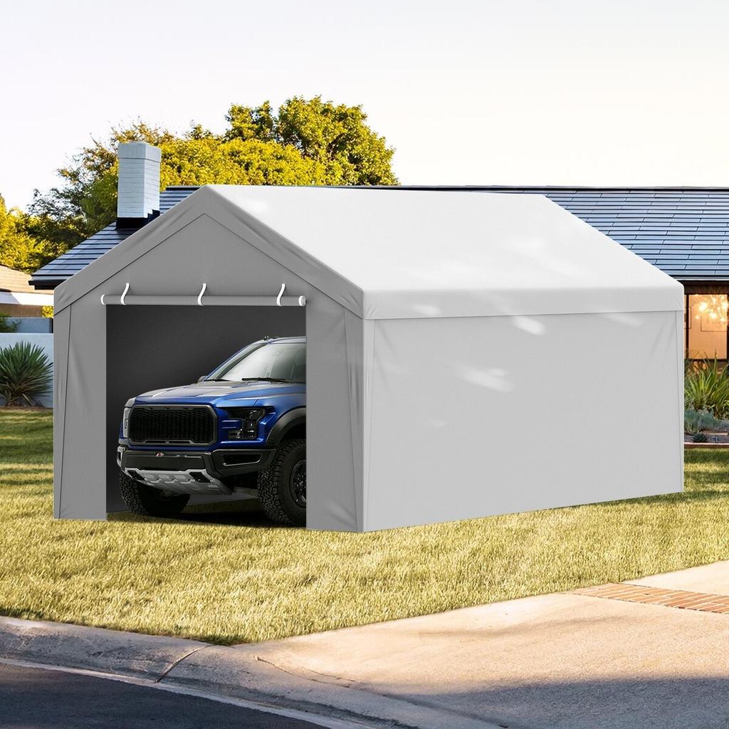 Carport Replacement Canopy Cover Top + Side Wall 6000 x 3000 mm, Garage Tent Shelter Tarp Heavy-Duty Waterproof & UV Protected, Easy Installation with