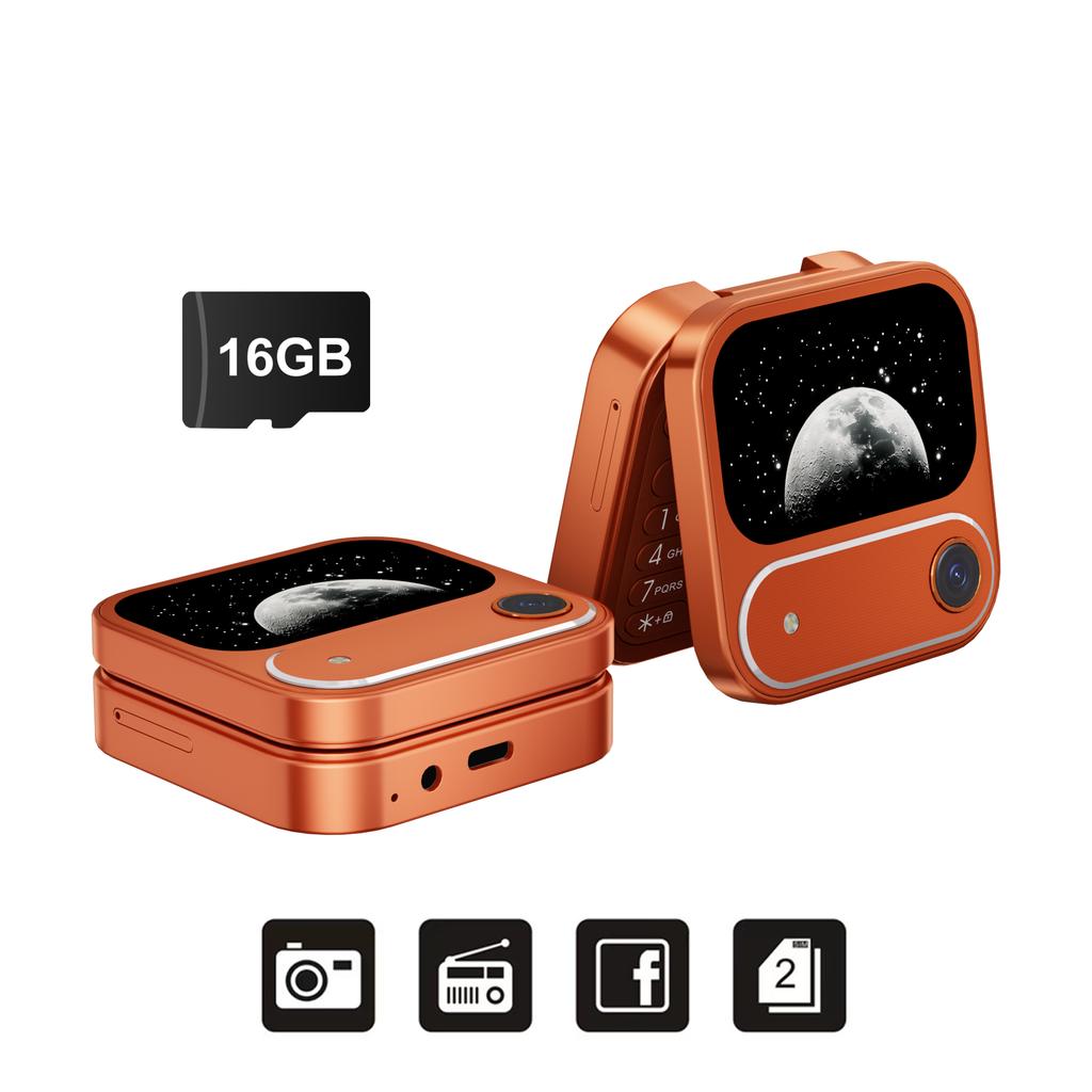 I17 Air Mini Складной мобильный телефон 2G GSM 1,77-дюймовый дисплей Магический голос Быстрый набор FM-радио 2 SIM-карты Маленькие квадратные мобильные телефоны