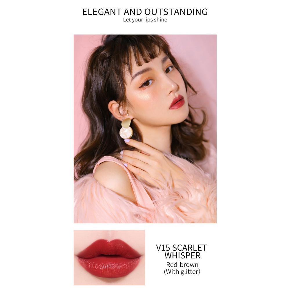 VIBELY Прозрачный стеклянный маленький тюбик Бархатная матовая глазурь для губ Матовая антипригарная блестящая перламутровая глазурь для губ