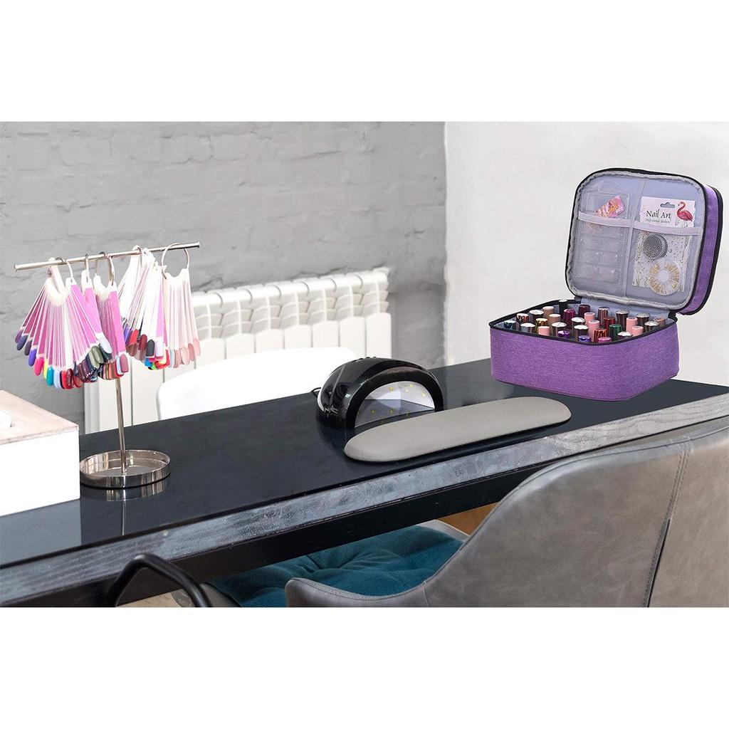 Сумка-органайзер двойного слоя для лака для ногтей и эфирных масел - Портативная, большой вместимости, ручная для хранения помады и многого другого