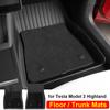 For Tesla Model 3 Highland 2024 Floor Mats Carpet Full Foot Pad Protection Cover TPE Front Rear Trunk Backrest Cushion Blanket