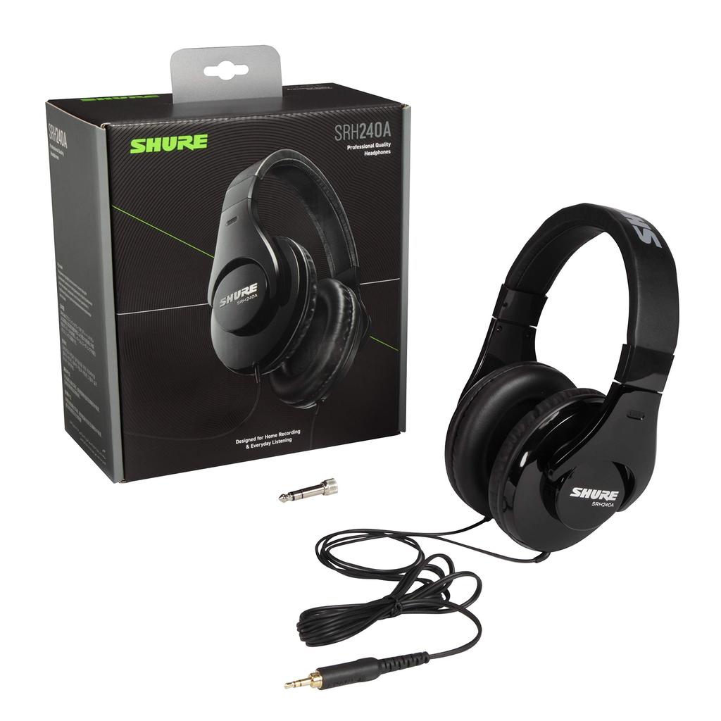 SHURE Pro Quality Headphones Sealed Home Recording DJ Year Manufacturer Medium / SRH240A-BK-A Black [2 Warranty]