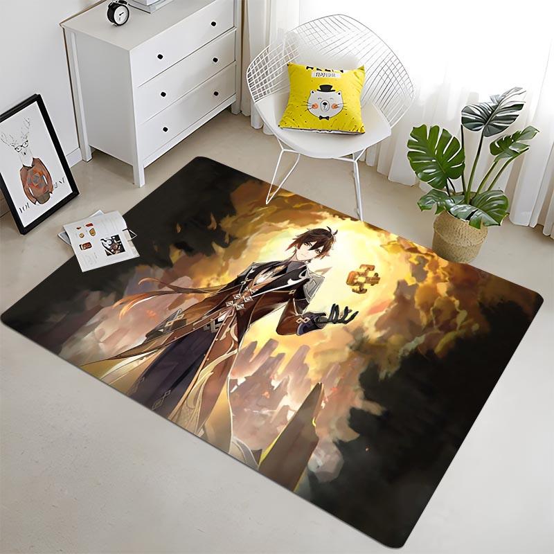 Аниме-игра Genshin Impact Area Rug Напольный коврик Ковер для спальни Детская игровая зона Ковер Ковер из пены с эффектом памяти Ковер в стиле аниме
