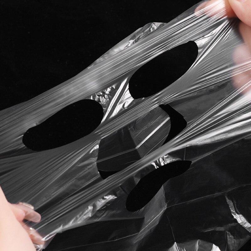 100pcs Disposable Transparent Masks Wrap Face Plastic Film Full Face Cleaner Mask Neck Stickers Paper Facial Beauty Makeup Tools