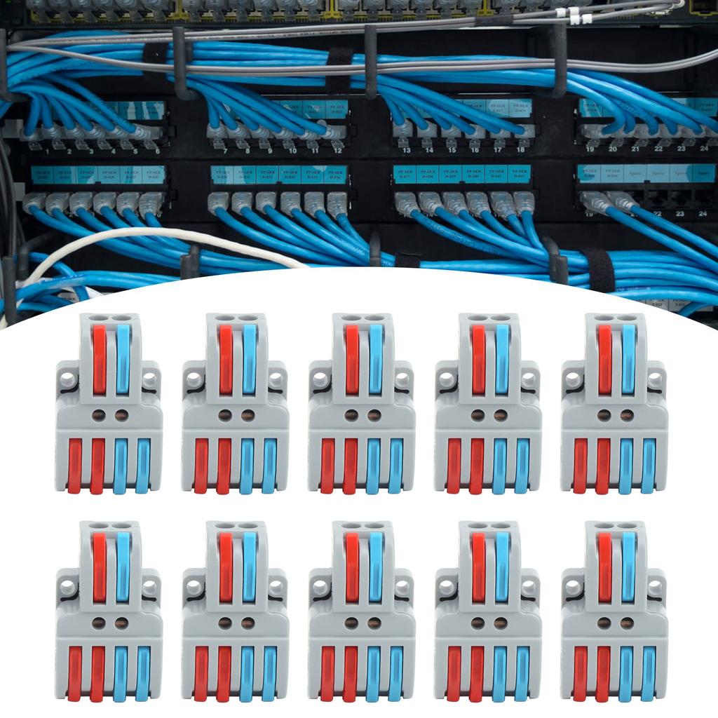 10Pcs Cable Connector Color Quick Wiring 2 In 4 Out Terminal Block Connection LT?422