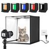 PULUZ Photography Box 60cm Photography Box Photography Booth Photography Kit Dimmable Light Box Foldable Simple Studio 6 Backgrounds 1 Diffuser 2 LED