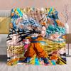 Фланелевое одеяло из аниме Dragon Ball - Мягкое, теплое, идеально подходит для дивана, постельного белья, кемпинга, путешествий, офиса, домашнего декора -QJY