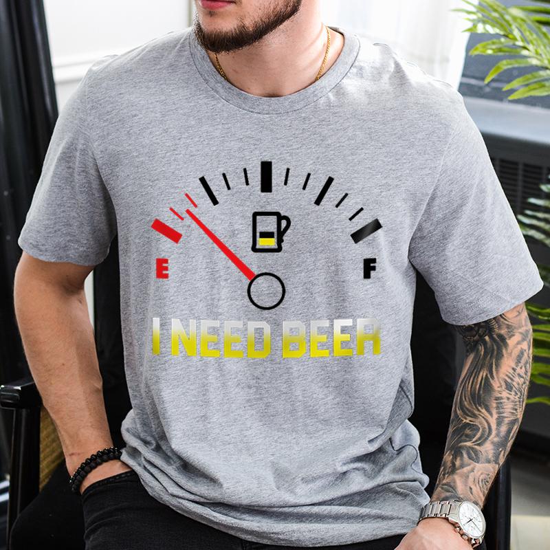 Забавная футболка с принтом «Мне нужно пиво», летняя модная повседневная футболка с коротким рукавом и круглым вырезом, мужские футболки