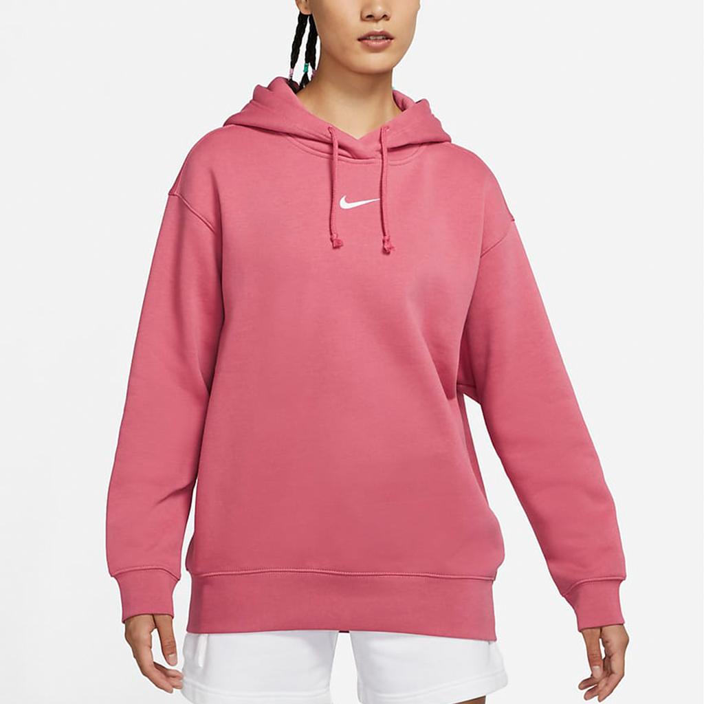 Nike Sports Casual Pullover Fleece Hoodie Women Tops Rose-Red DJ7669-622