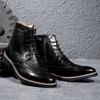 Мужские ботинки с высоким берцем, трендовые кожаные ботинки Brock в британском стиле, кожаные ботинки с высоким берцем, ботинки Martin, мужская обувь, мужская
