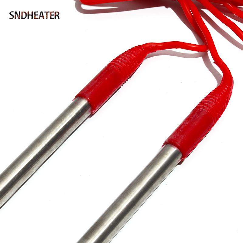 SNDHEATER 12V U Type Electic Immersion Heating Element 110MM Heater Resistance 50W 100W 150W 200W 1M Red Wire for Water Bucket