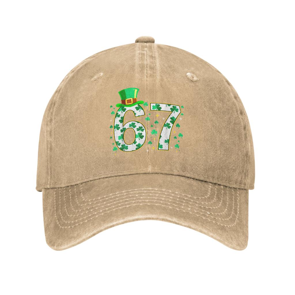 67 St Patricks Day Six Seven Shamrock Funny 6 7 Irish Meme Baseball Cap Trendy Trucker Hat Summer Unisex Outdoor Baseball Caps