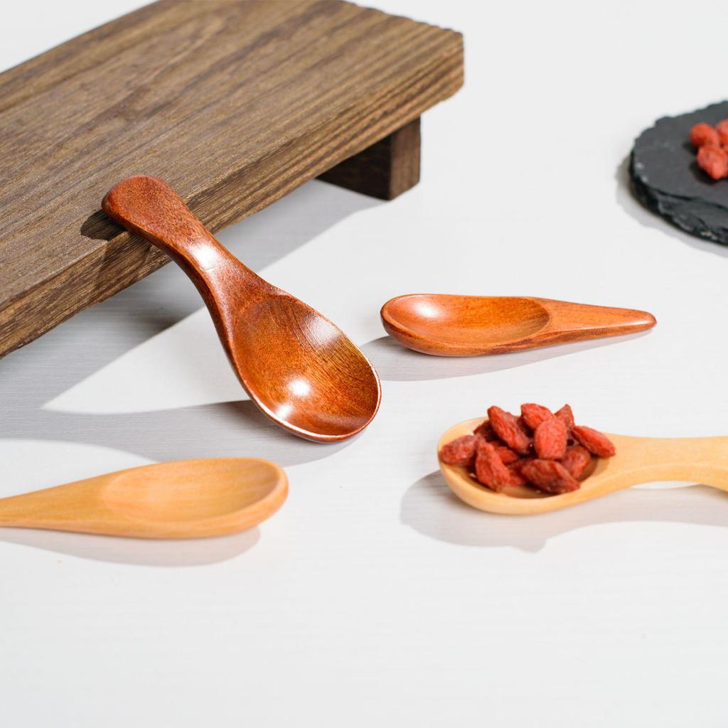Маленькая ложка из бука: Мороженое, Десерт, Приправа, Чай, Лекарство, Короткая ручка, Широкое горлышко.