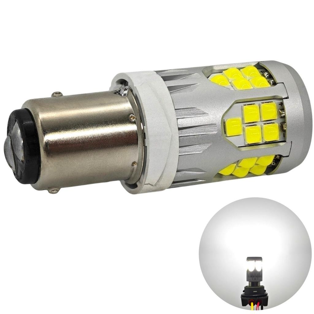 2 Pcs P21/5W LED Bulb BAY15D 10-50V No Error 3000lm White Off-Road