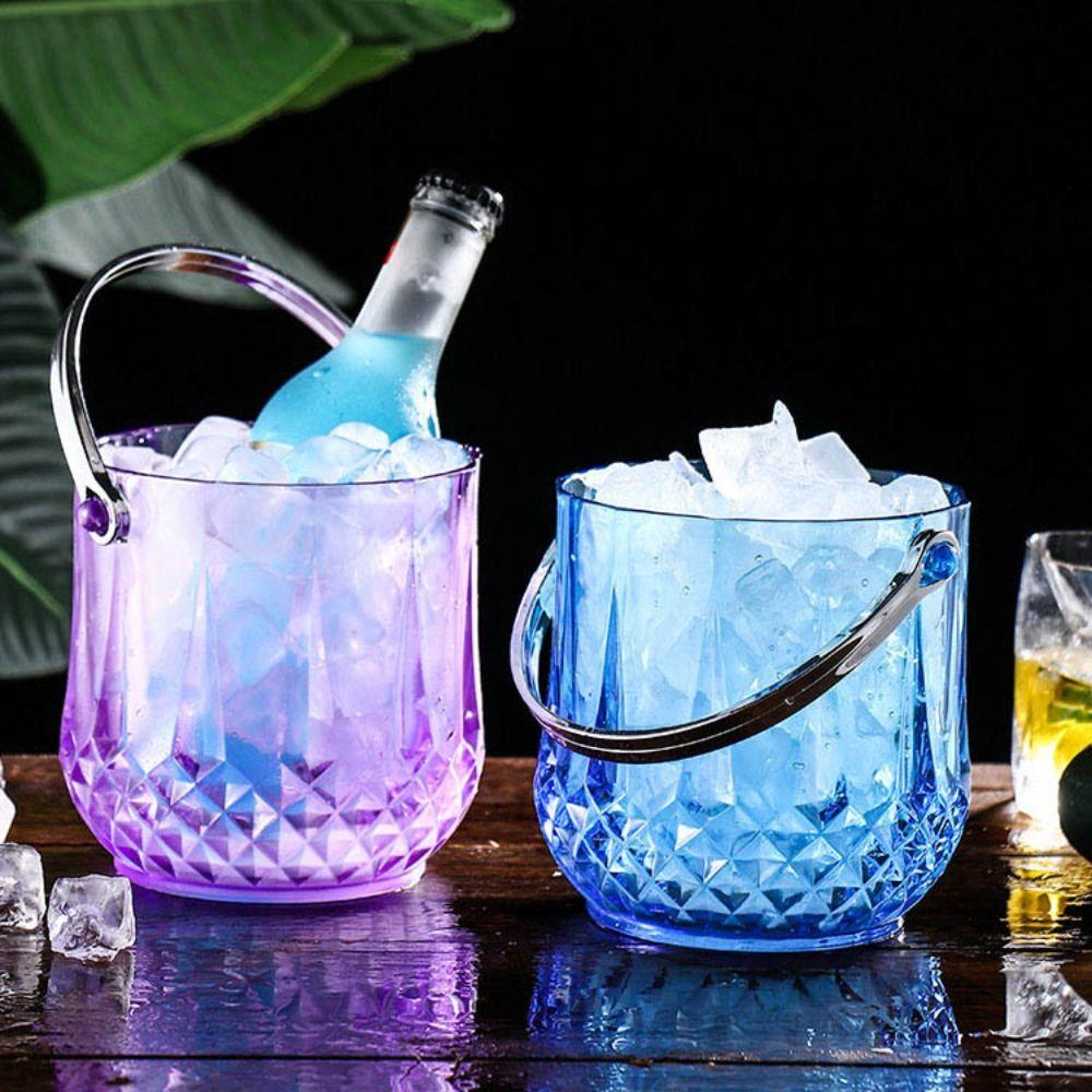 Acrylic Wine Chilling Bucket With Handle Beverage Chilling Tub Champagne Ice Bucket Clubs