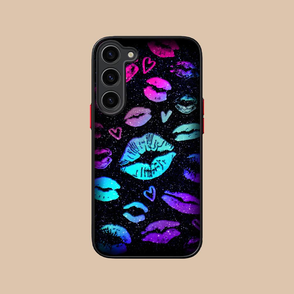 Чехол-бампер из силикона с рисунком «Целующиеся губы» для Samsung Galaxy S26 S25 S24 S23 S22 S21 Plus FE Ultra, цветной