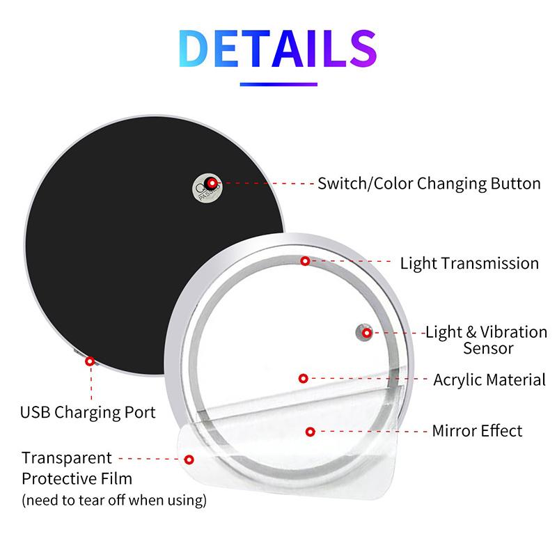 LED Holder Lights USB Rechargeable Cup Mat 7 Color-Changing Luminous Coasters For Opel Astra H G J Corsa Mokka Insignia Vectra