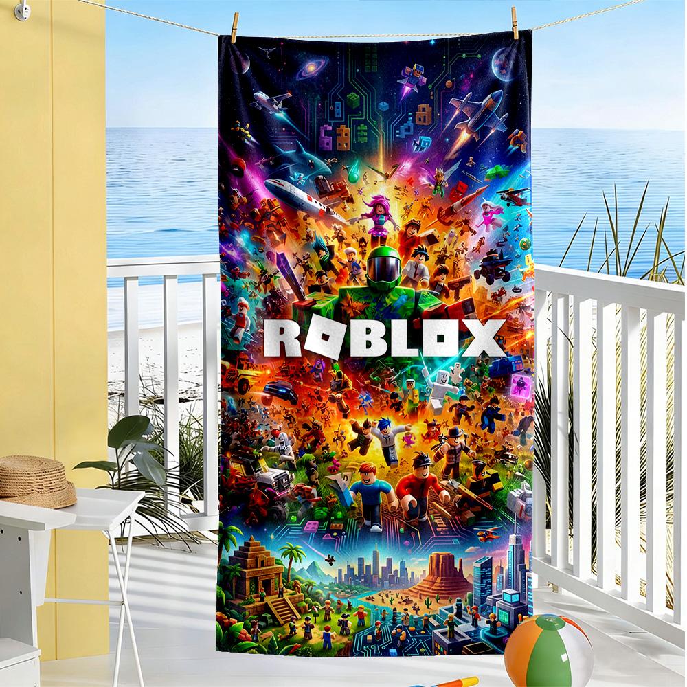 Roblox Beach Towel High Absorbency & Quick-Dry Comfortable Lightweight Perfect for Traveling Yoga Camping and Swimming