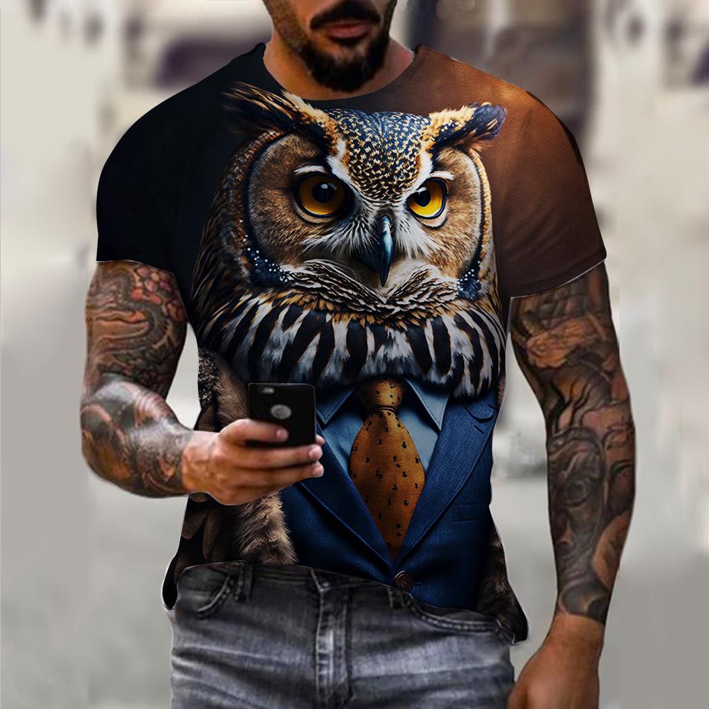 Мужская футболка с костюмом, летняя футболка с короткими рукавами и изображением животных, одежда большого размера с 3D принтом для собак, уличная повседневная футболка для мужчин, одежда