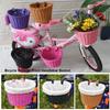 With Belt Bicycle Storage Bag Rattan Wicker Front Handlebar Basket Bicycle Accessories