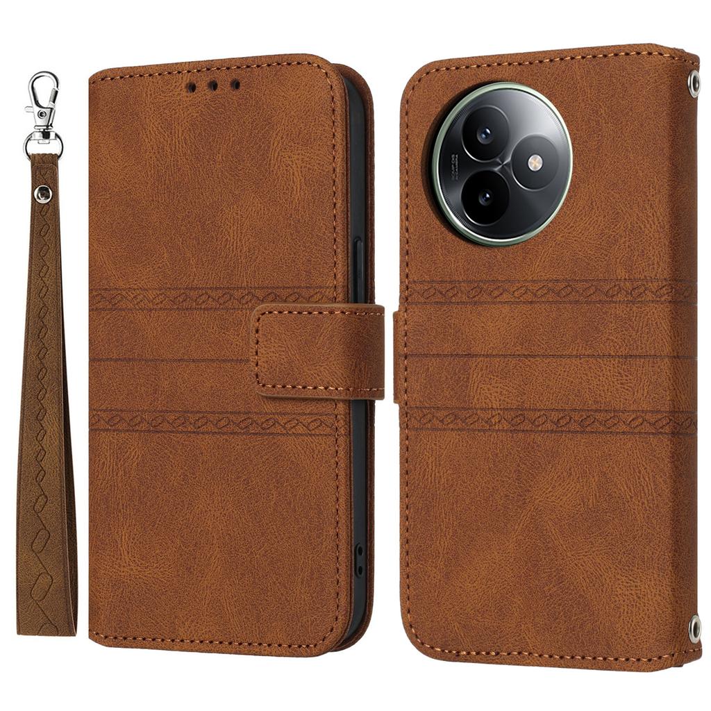 For Xiaomi Redmi K80 Ultra 5G Case Wallet Skin-Touch Leather Imprinted Phone Cover with Wrist Strap