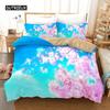 3D персиковый цветущий пододеяльник комплект постельного белья с цветущим узором из микрофибры с весенней цветочной тематикой мягкий 2/3 шт. пододеяльник