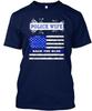 Жена полицейского Back The Blue - Футболка Сделано в США Размеры от S до 5XL Унисекс Футболка