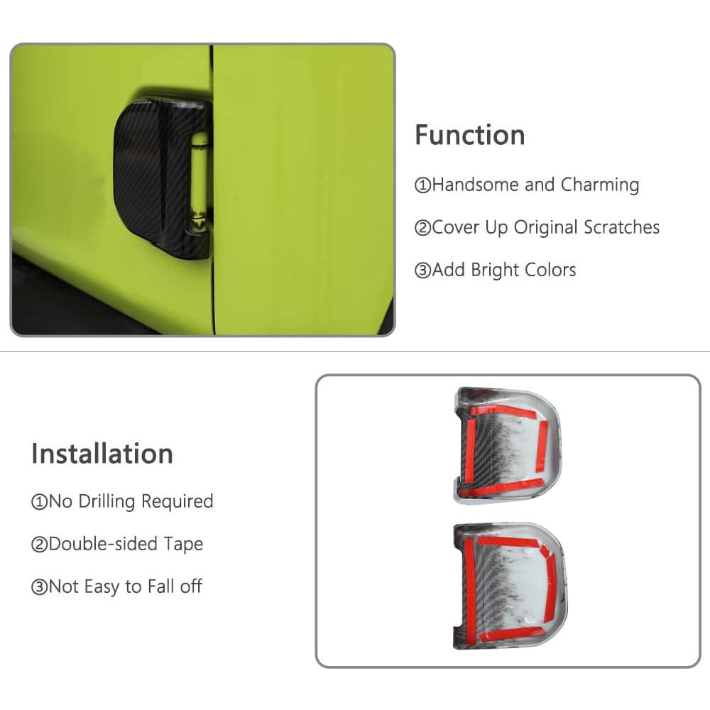 Автомобильная наружная отделка дверных петель багажника для Suzuki Jimny JB64 JB74 2019-2024+ Аксессуары из углеродного волокна