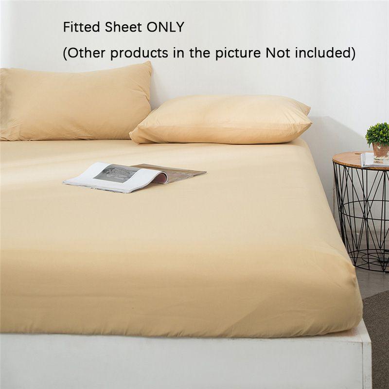 Комплект глубокой простыни на резинке 15/25 см и наволочки с очаровательным однотонным дизайном