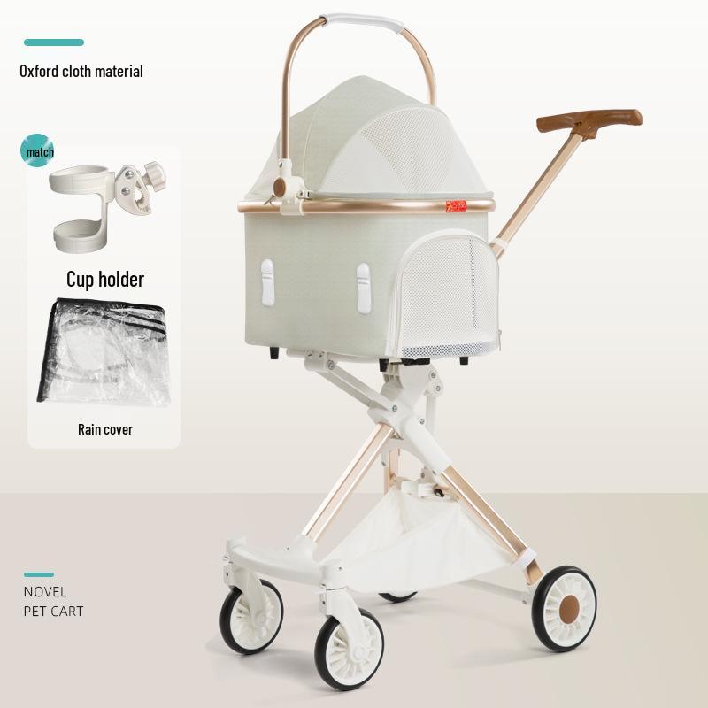 Luxury Foldable Pet Stroller for Small/Medium Dogs & Cats