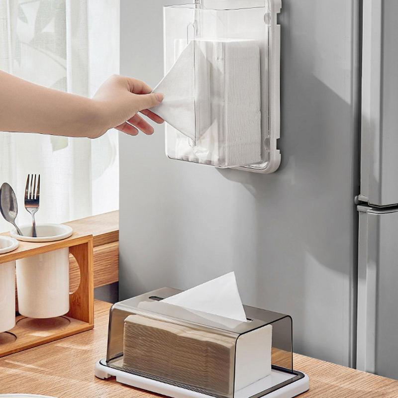 Магнитная коробка для салфеток без дырокола, креативный настенный контейнер для хранения бумажных полотенец, органайзер для бытовой кухни, ванной комнаты
