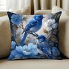 Modern Vintage Style Cushion Cover With Two Birds Perched On A Branch Print Soft Decorative Pillowcase For Home