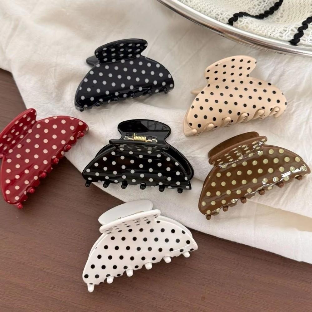 Medium Size Shark Hair Clips Polka Dot Print Polka Dot Hair Clips Women Hair Accessories