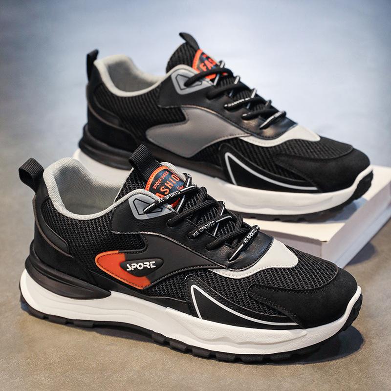 Autumn Men's Shoes New Breathable Mesh Sneakers Men's Trendy Versatile Platform Casual Running Shoes
