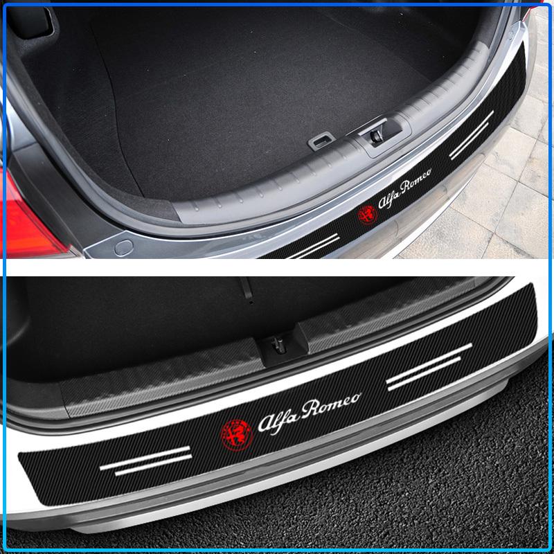 1pcs Carbon Fiber Car Trunk Rear Bumper Sticker Guard Plate Protector For Alfa Romeo 147 159 156 Giulietta Giulia Mito Spider Alpha Nheadrest