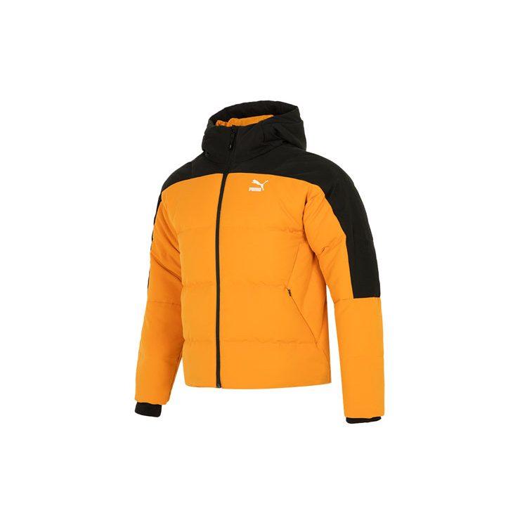 Puma Зимние пуховики мужские желтые с капюшоном умеренные прочие 537685-66