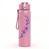 1PC Purple Lavender Branch Print 750ml Color Plastic Sports Water Bottle Leakproof Flip Straw Lid Suitable for Sports Office Home Use