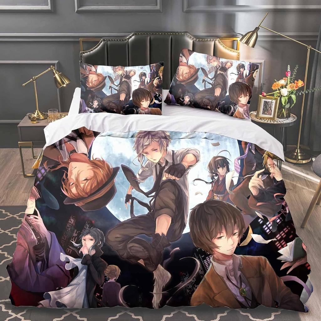 Новый Аниме Постельный Комплект Bungo Stray Dogs Двуспальный Полуторный Королевский Пододеяльник Одеяло Наволочка Мальчики Девочки Взрослые Спальня Домашний Текстиль