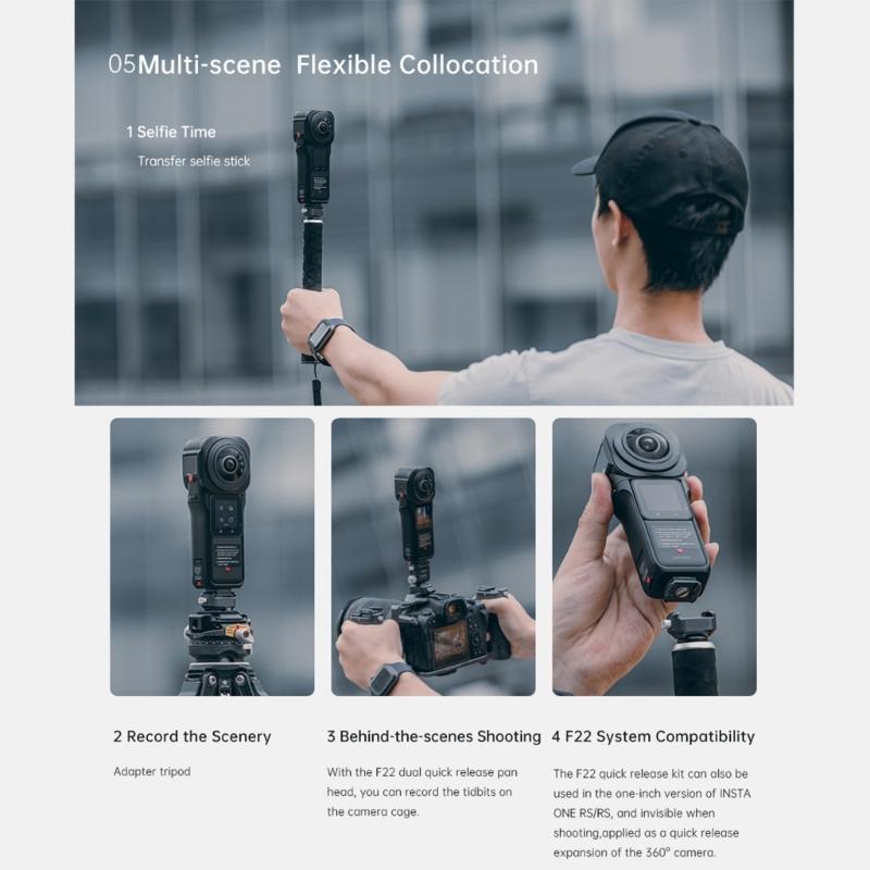 F22 Basic Quick Release Plate Kit, Camera Mounting Adapter Convert 1/4" Thread To F22 QR System