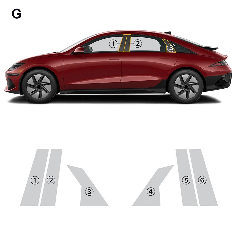 Precut Paint Protection Film for Hyundai Ioniq 6 2023-2024 B C Pillar Rearview Mirror TPU Clear Bra PPF 8.5mil