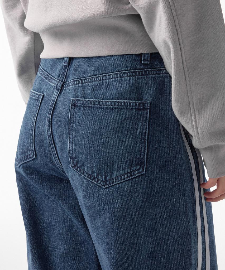MUSINSA STANDARD WOMAN Женские широкие джинсовые брюки-карго [Средний индиго]