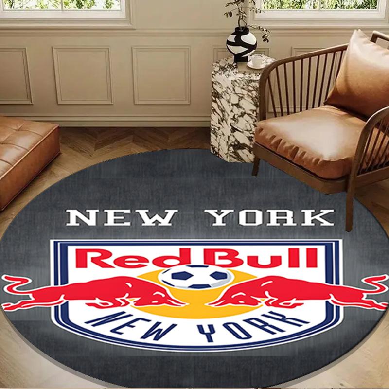 New York Bulls Crest Round mat Home Decor, Chair rug For livingroom,Bedroom, doormat home decor Birthday Gift Christmas Gifts