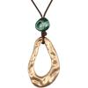 Leather Necklace for Women Boho Choker Necklace Long Cord Leather Pendant Bohemian Neckalce Vintage Alloy Pendant Leather Rope Necklace Wooden