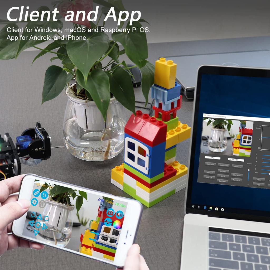 Freenove Robot Dog Kit for Raspberry Pi 5 4 B 3 Zero 2 Face Ball Ultrasonic App Servo Pi Not B+ W, Walking, Self-Balance, Recognition, Tracking,