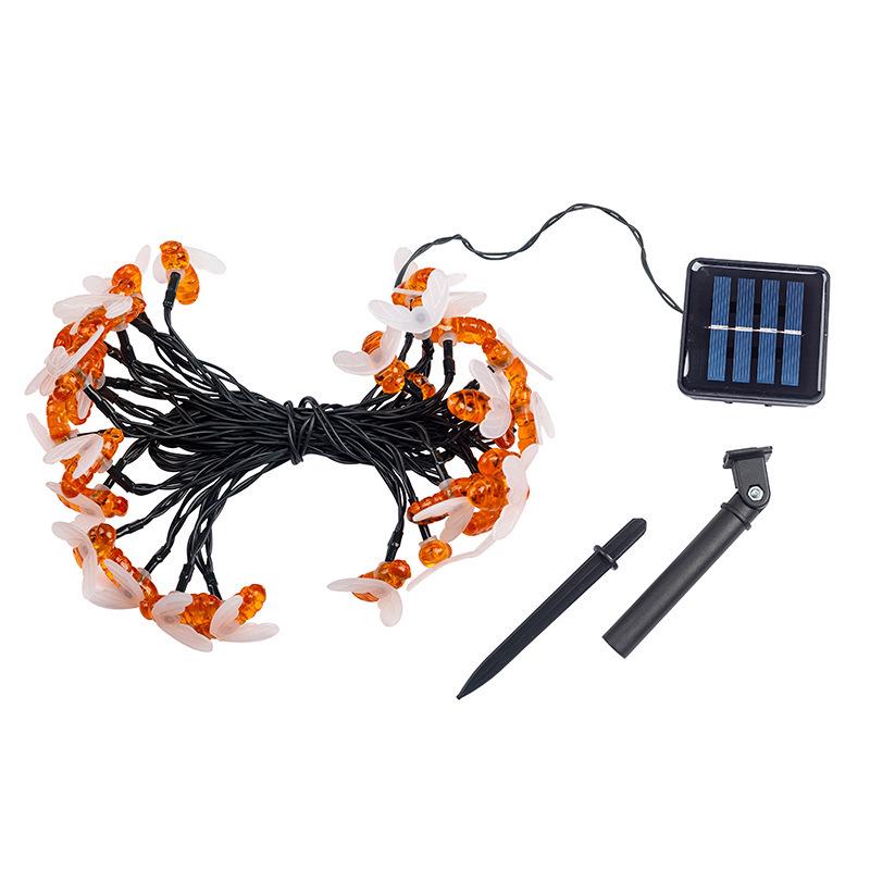 Уличные водонепроницаемые светодиодные гирлянды на солнечных батареях в виде пчел - декоративные для газона, сада, двора, кемпинга и праздников.