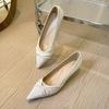 Мода 2025 Темпераментные Неглубокие Одинарные Туфли Женские Новые Внутри Высокая Платформа Острый Носок Универсальные Балетки для Женщин