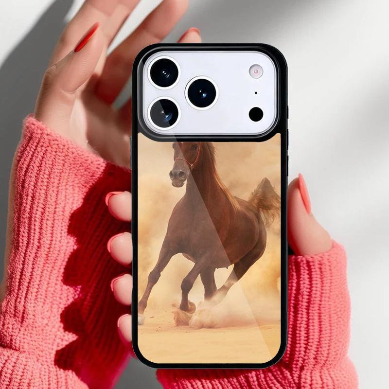 Красивый Элегантный Коричневый Конь Чехол для Телефона для iPhone 17 16 15 14 13 Pro Max Задняя Крышка для 12 11 Pro Coque