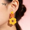 Acrylic Floral Statement Jewelry 1 Pair Flower Earrings for Women, Drop Dangle Earrings, Casual Daily Wear Accessories Spring Summer Big Wear, Travel